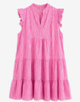 Musselin Tunika, Streifen, Pink-Rosa