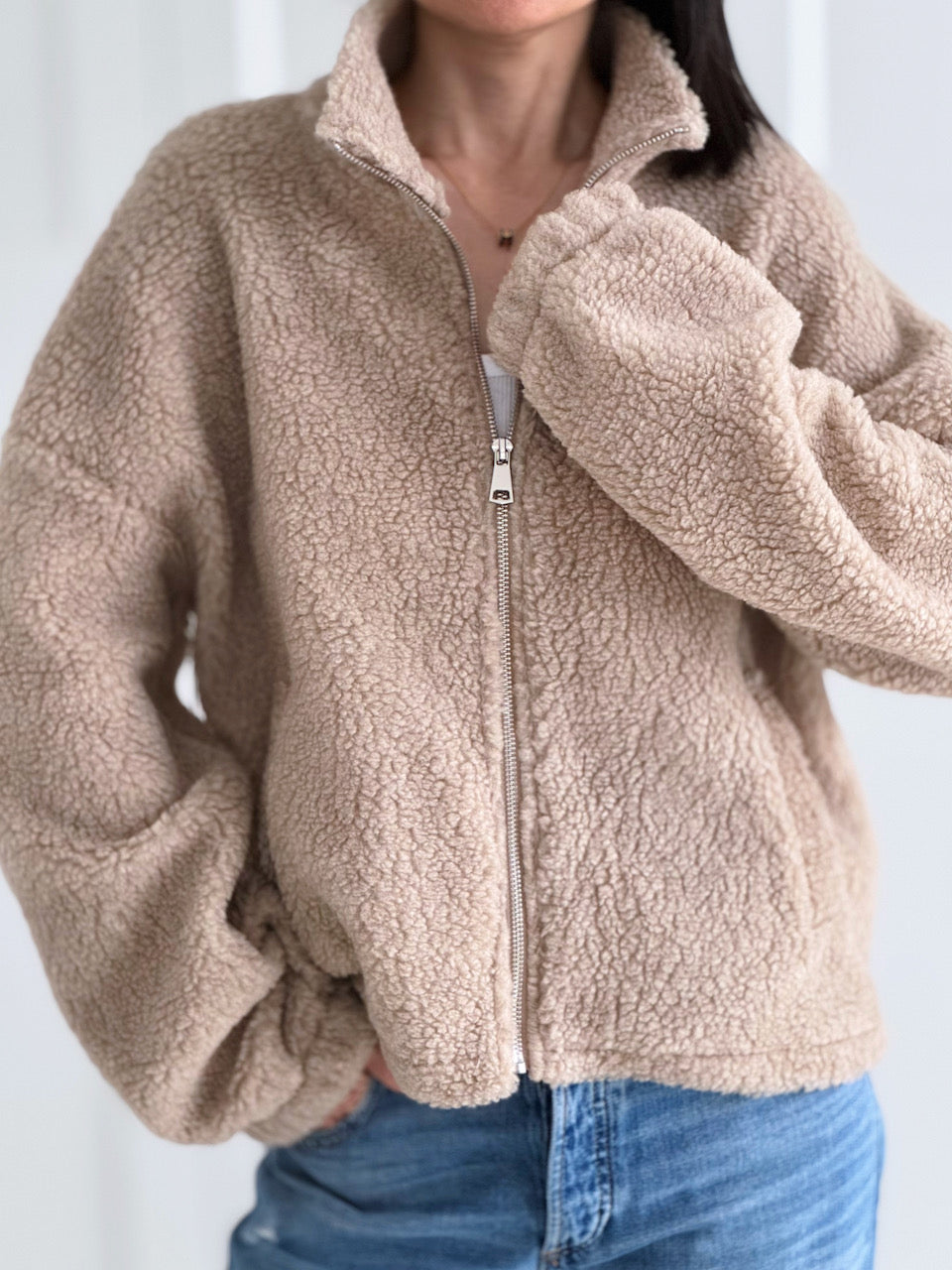 Teddyjacke, Reißverschluss, 3 Farben