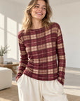 Cashmere Longsleeves, Karo-II, Bordeaux