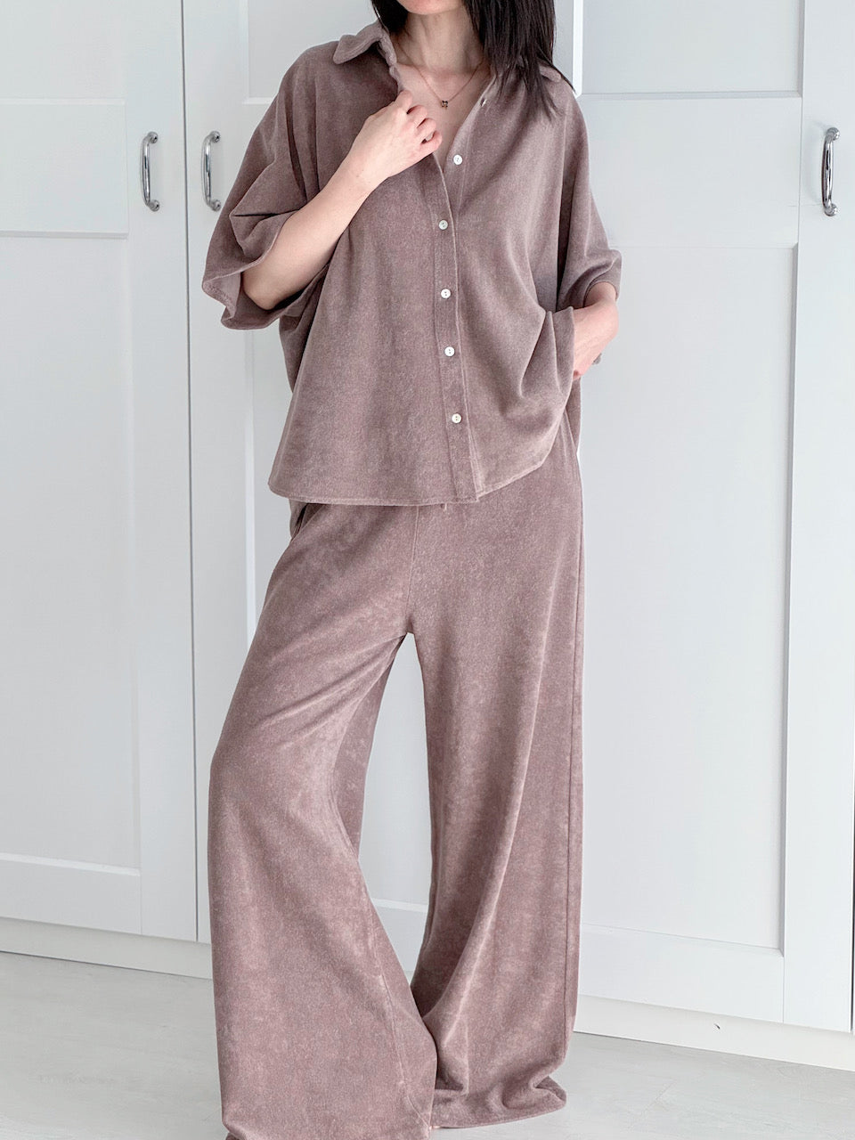 Frottee-Bluse, 4 Farben