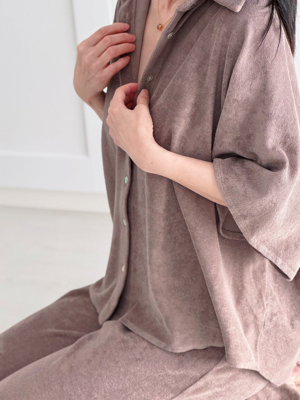 Frottee-Bluse, 4 Farben