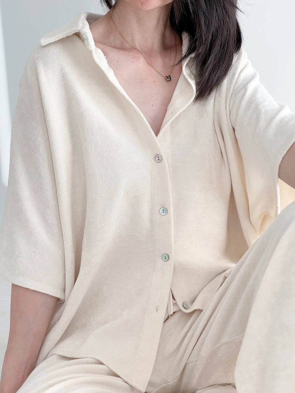 Frottee-Bluse, 4 Farben