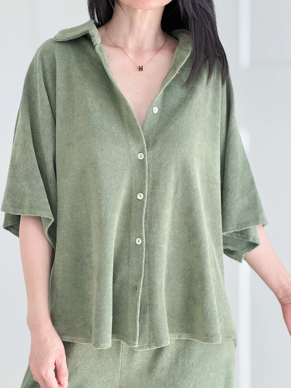 Frottee-Bluse, 4 Farben