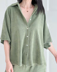 Frottee-Bluse, 4 Farben