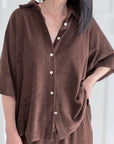 Frottee-Bluse, 4 Farben