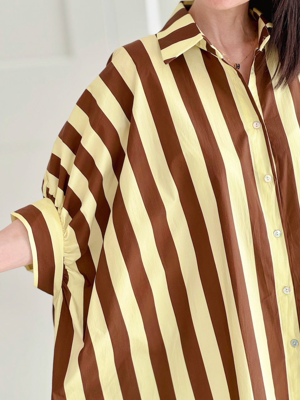 Bluse, Streifen, Batwing, 2 Farben