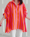 Bluse, Streifen, Batwing, 2 Farben