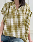 Sommerbluse, Karo, 3 Farben