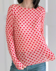 Cashmere Longsleeves, Polka Dots, Rot-Rosa