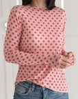 Cashmere Longsleeves, Polka Dots, Schoko-Rosa