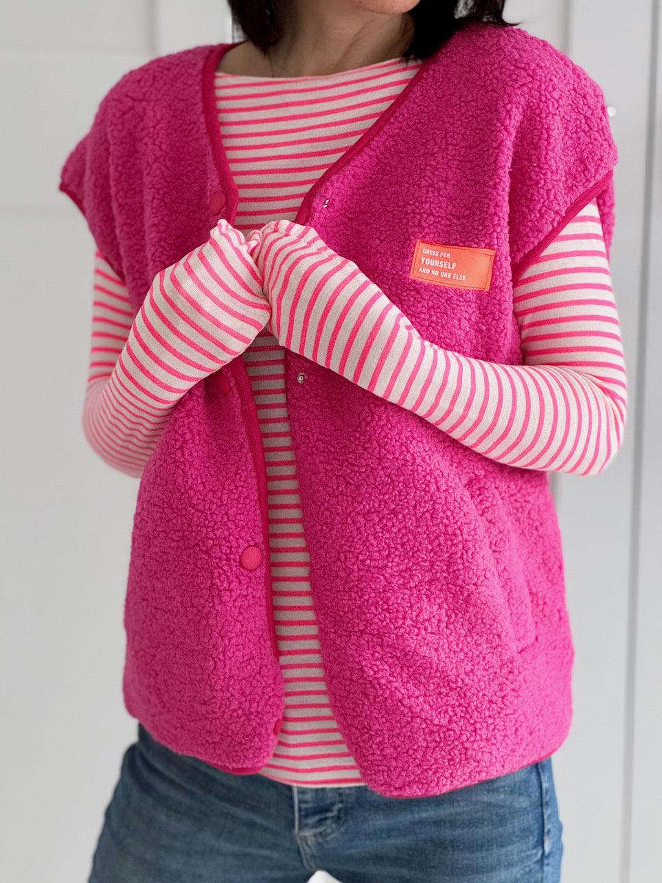 Teddyweste, Dress for Yourself, Hot-Pink