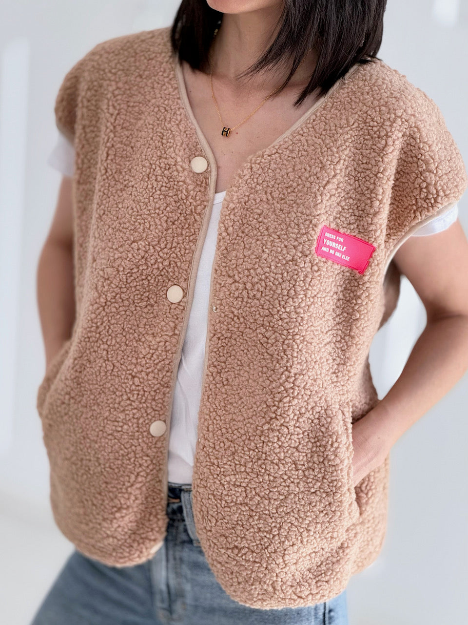 Teddyweste, Dress for Yourself, Camel