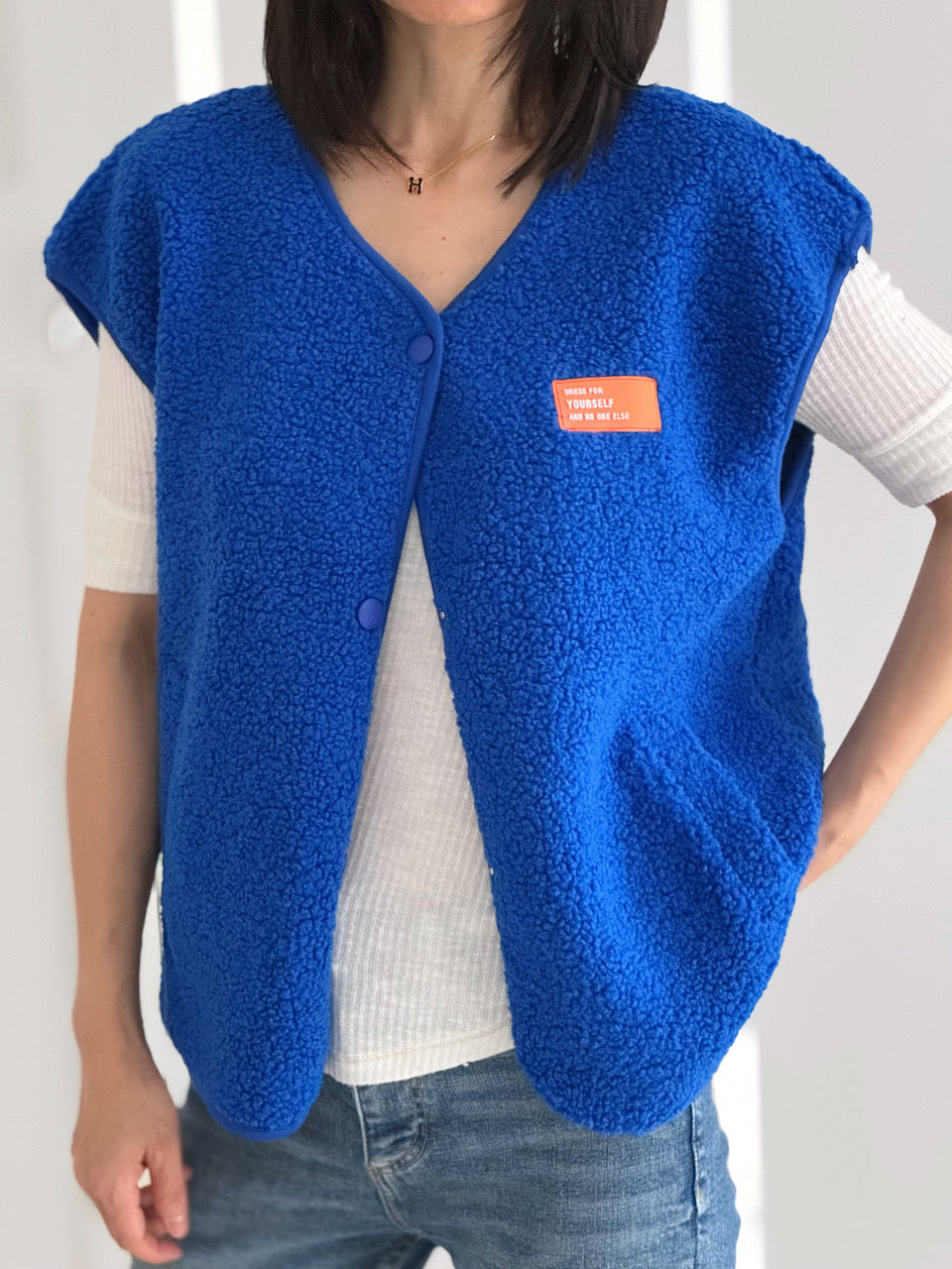 Teddyweste, Dress for Yourself, Royalblau