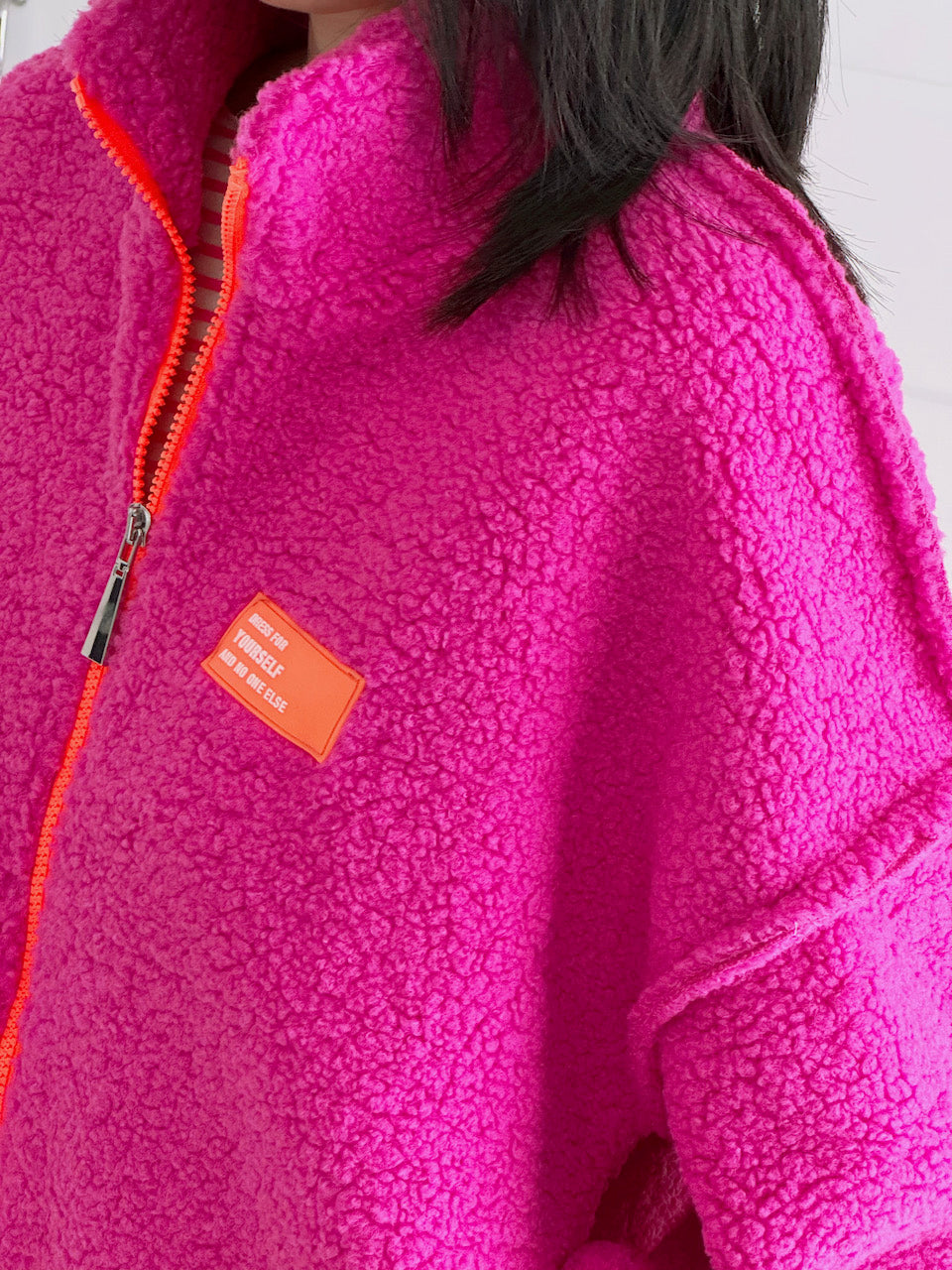 Teddyjacke, Dress for Yourself, Hot-Pink