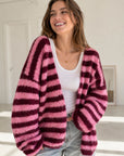 Strickjacke, Streifen, 3 Farben
