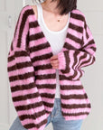 Strickjacke, Streifen, 3 Farben