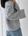 Strickjacke, Herzknöpfen, 2 Farben