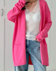 mittel-lange Strickjacke, 6 Farben