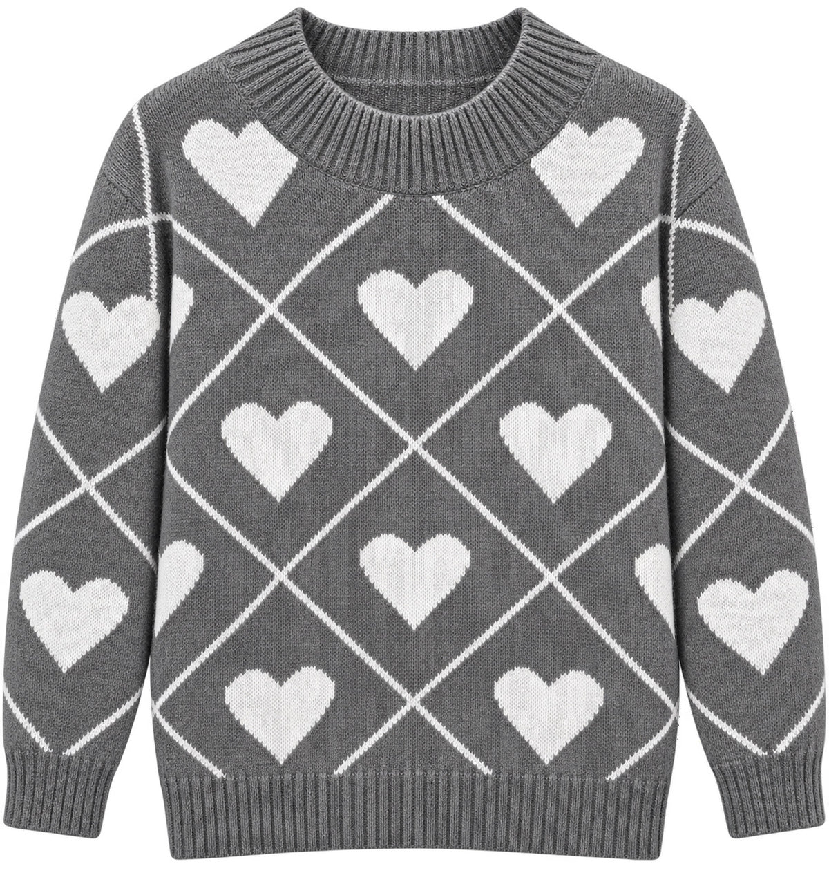Pullover, Herzen &amp; Argyle, Grau