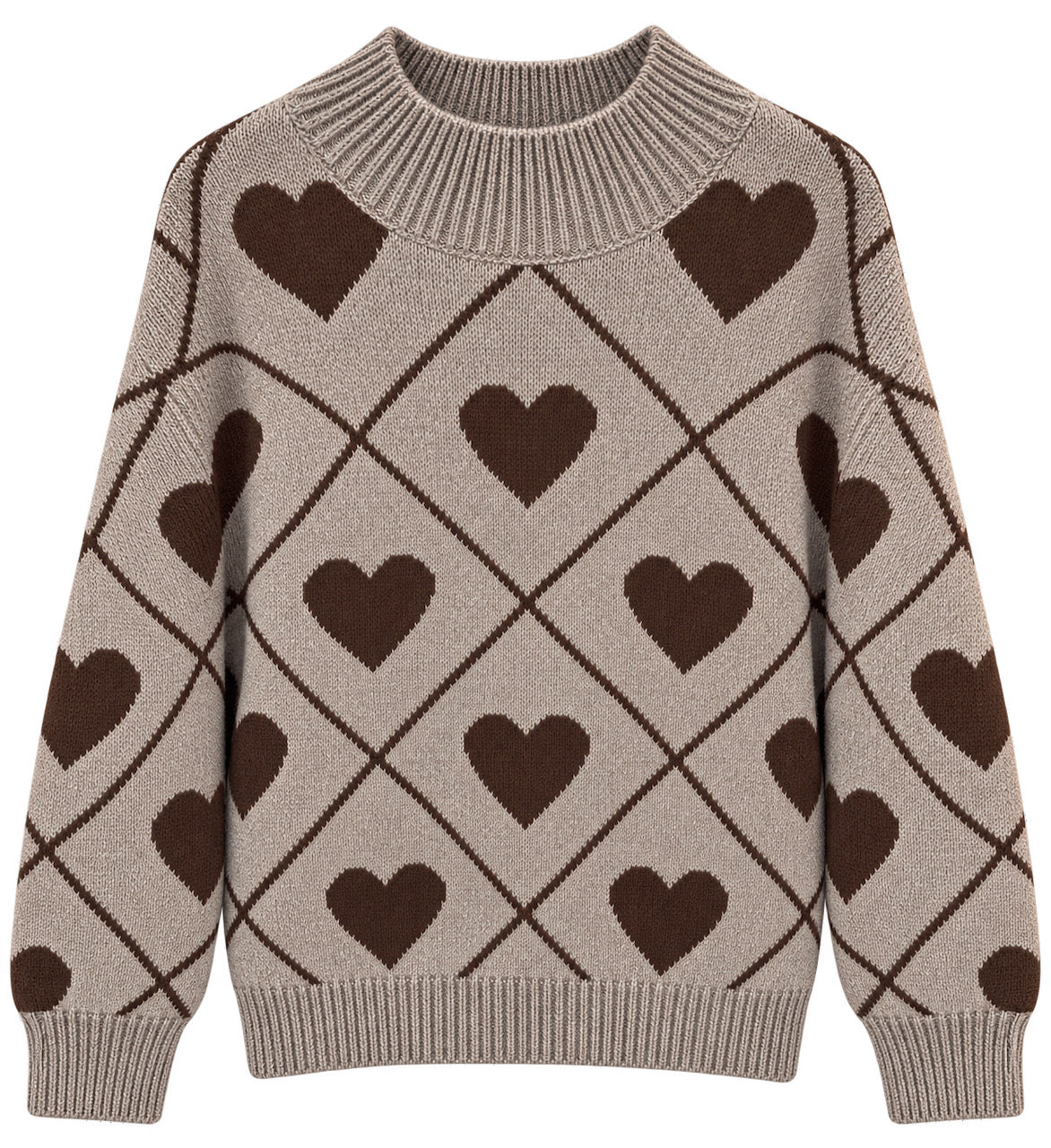Pullover, Herzen &amp; Argyle, Taupe