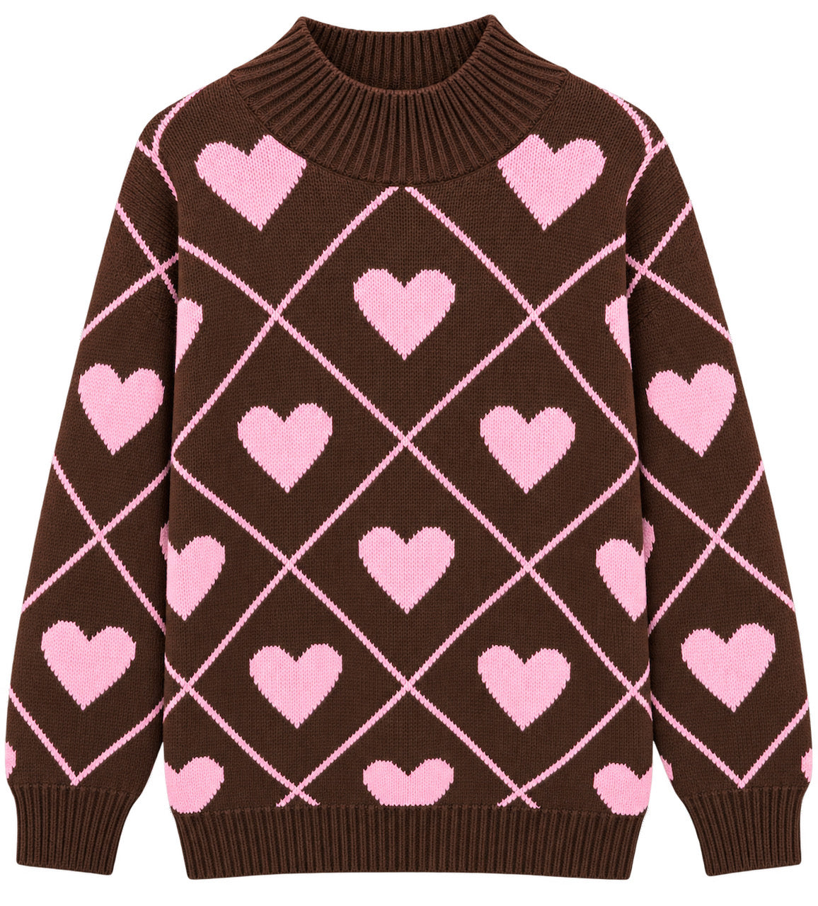 Pullover, Herzen &amp; Argyle, Schoko