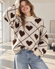 Pullover, Herzen & Argyle, Cremeweiß