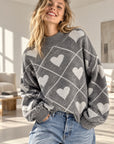 Pullover, Herzen & Argyle, Grau