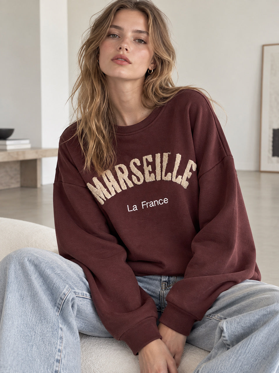 Sweatshirt, Marseille, Schoko