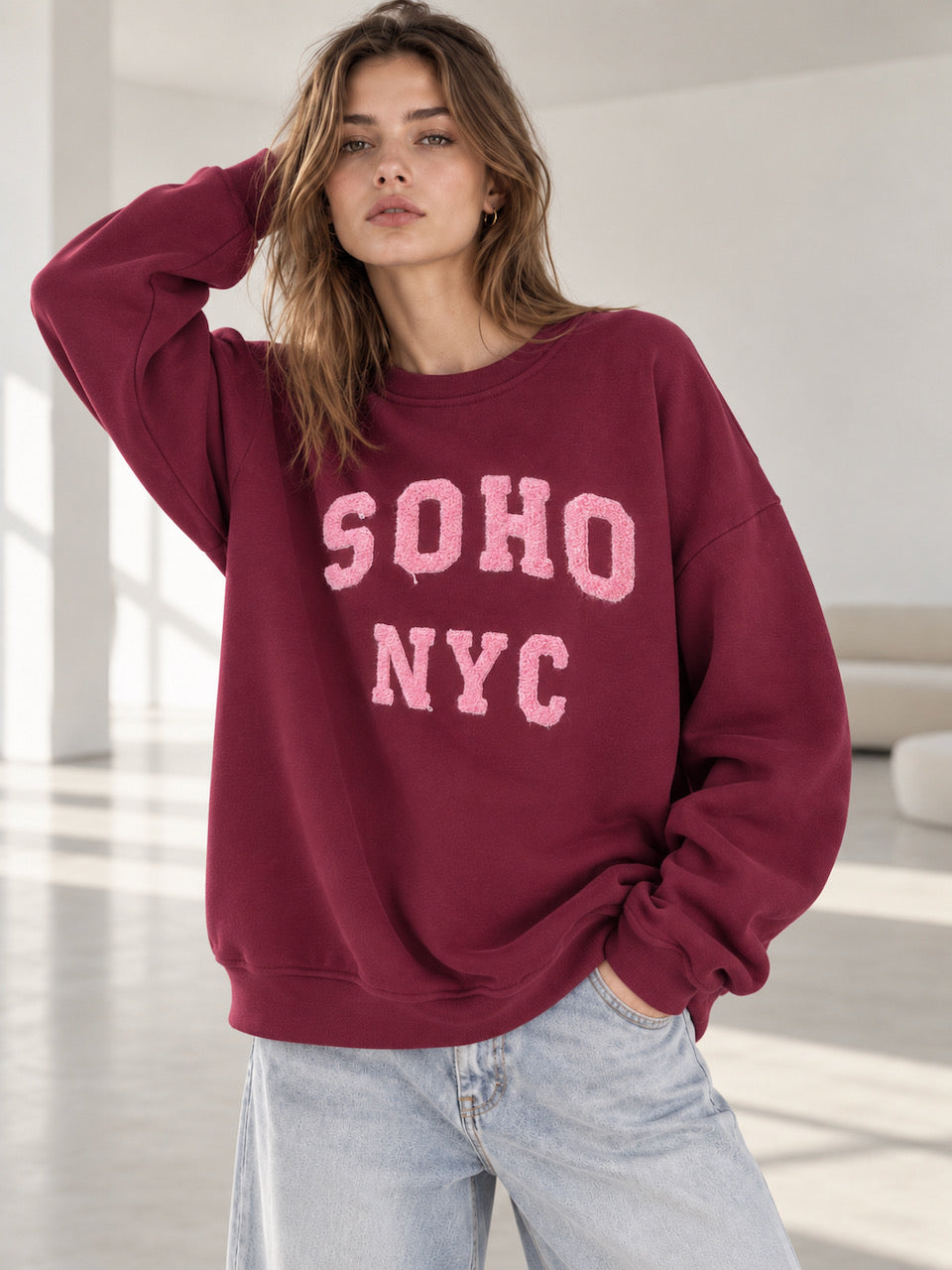 Sweatshirt, SOHO, Bordeaux