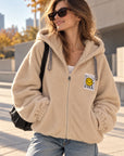 Hoodie, Patch-Smiley, Beige