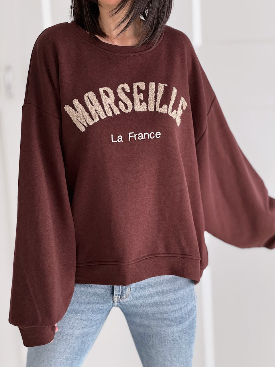 Sweatshirt, Marseille, Schoko