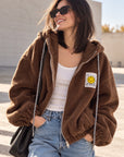 Hoodie, Patch-Smiley, Schoko