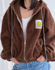 Hoodie, Patch-Smiley, Schoko