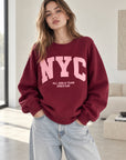 Sweatshirt, NYC, Bordeaux