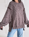 Sweatshirt, Oversize, Leo, Altgrau