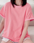 Sweat-T-Shirt, Streifen, 2 Farben