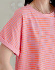 Sweat-T-Shirt, Streifen, 2 Farben