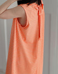 Tunika, Rückenschleife, Streifen, Neon-Orange
