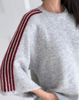 Pullover, flauschi, Kontraststreifen, 3 Farben