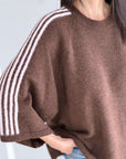 Pullover, flauschi, Kontraststreifen, 3 Farben