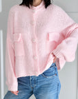 Strickjacke, mit aufgesetzten Taschen, Babyrosa