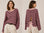 Pullover, flauschi, Streifen, Rückenschleife, Beere