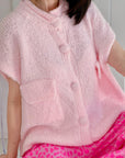 Strickweste, mit aufgesetzten Taschen, Babyrosa