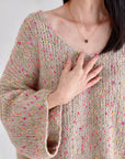 Pullover, flauschi, Konfetti, Beige