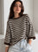 Pullover, flauschi, Streifen, Schoko