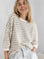 Pullover, flauschi, Streifen, Beige