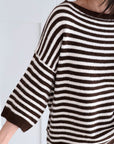 Pullover, flauschi, Streifen, Schoko