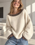 Pullover mit Kontrastdetails, 4 Farben