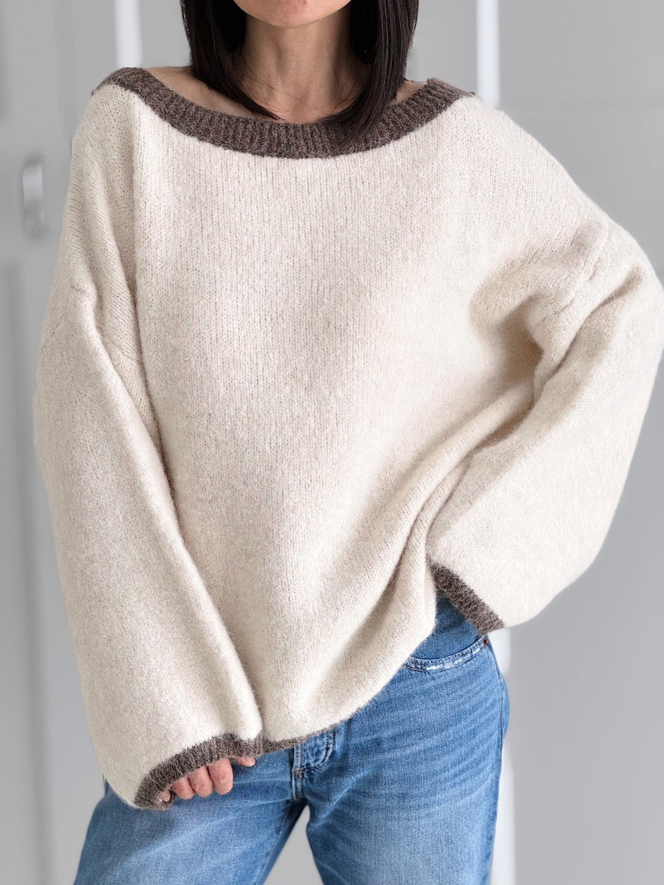Pullover mit Kontrastdetails, 4 Farben