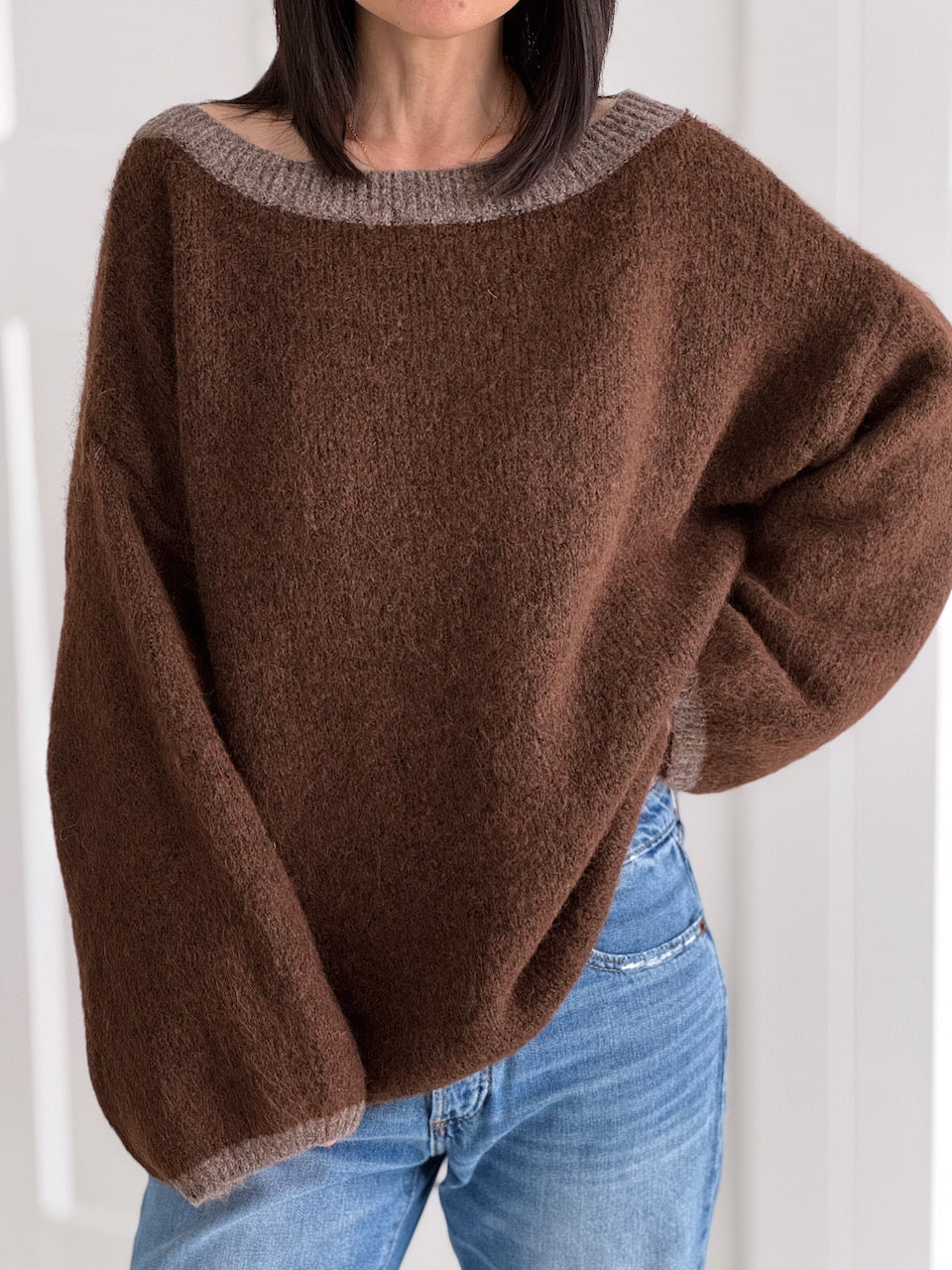 Pullover mit Kontrastdetails, 4 Farben